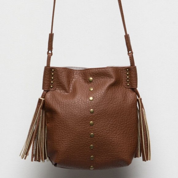 Handbags - Simple Chic Brown Tassel Crossbody Bag